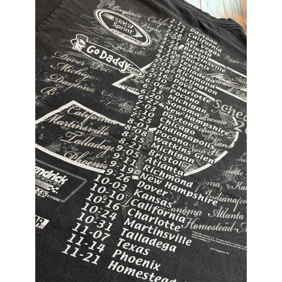 Vintage 2010 NASCAR Mark Martin GoDaddy Racing T-Shirt Black LG Full Graphic - Picture 3 of 6